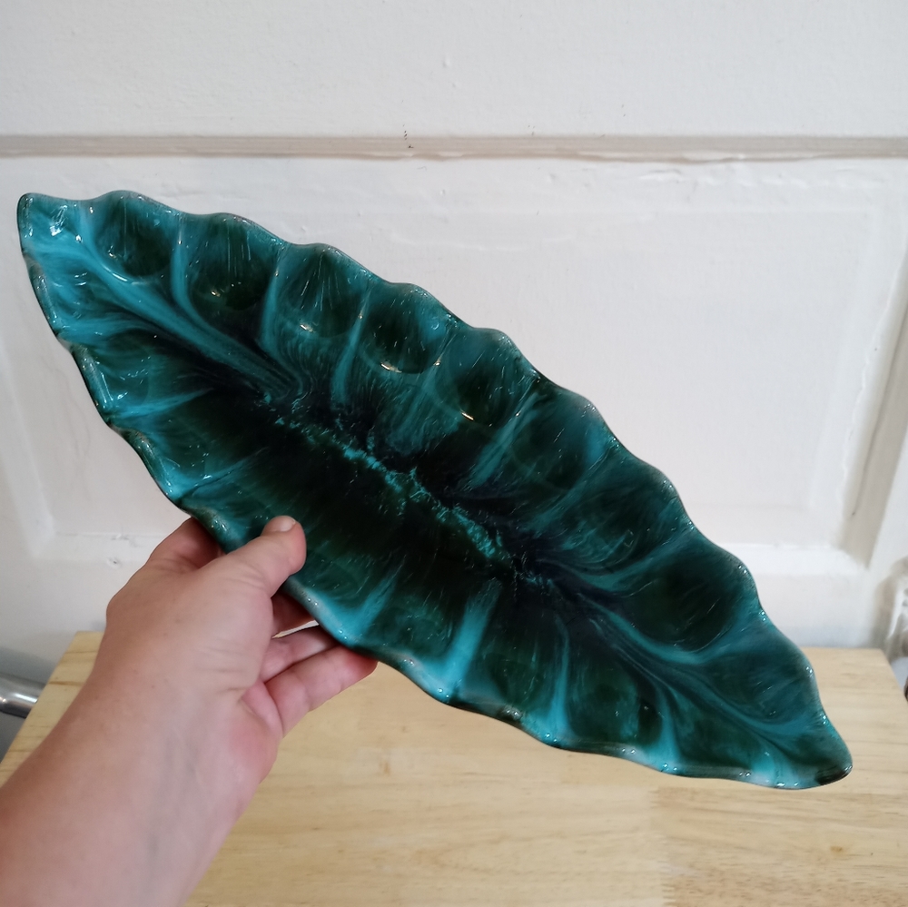Blue Mountain Pottery Leaf Shaped Dish